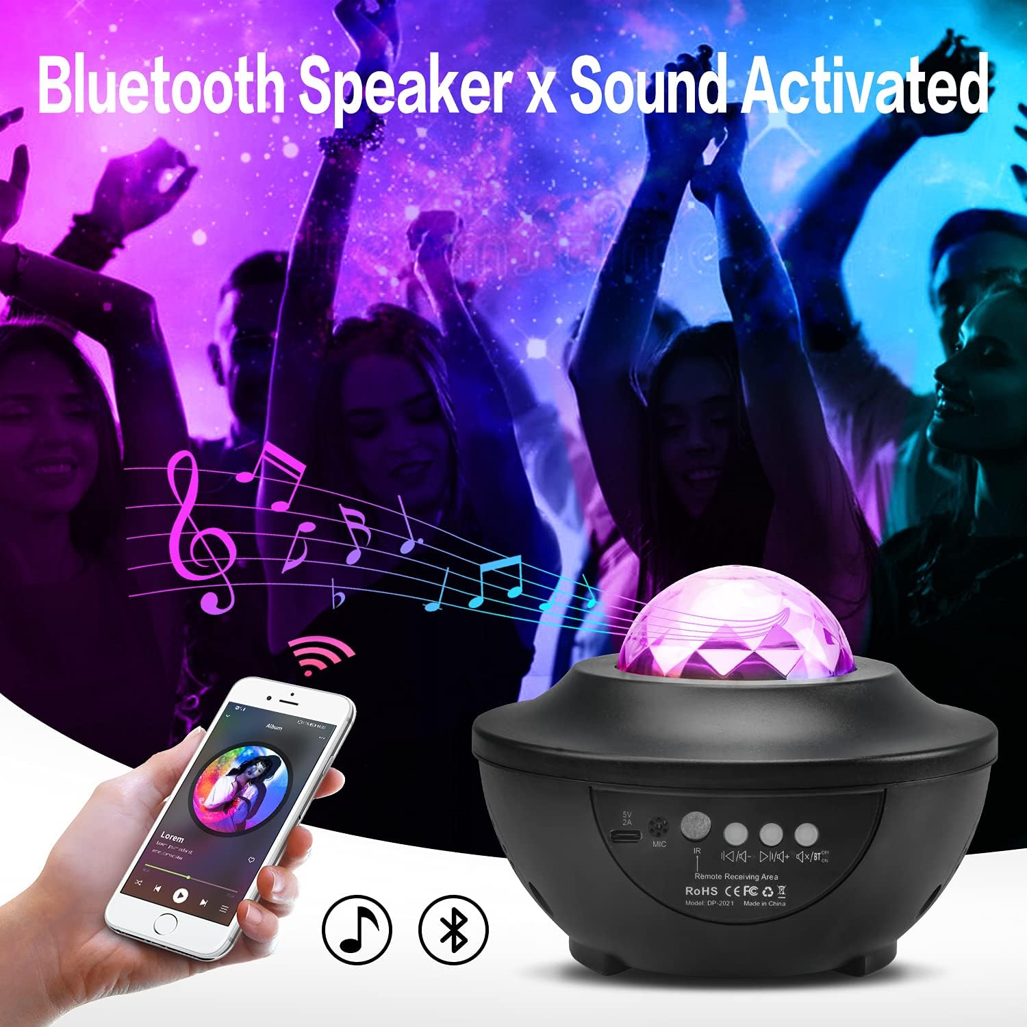 Galaxy Star Projector Lamp | LED Nebula Universe Effect & Built-in Speaker - Image 5