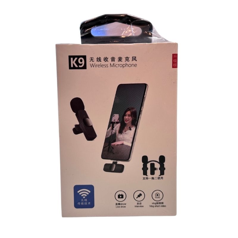 K9 Dual Wireless Lavalier Microphone | Plug & Play USB Type-C | Mic with Auto Sync & Noise Reduction - Image 2