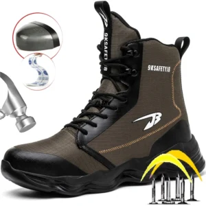 dropshipping men safety shoes steel toe sneaker lighweight work safety boots man high top puncture proof work shoes anti smash