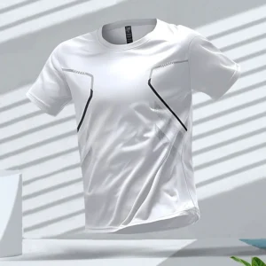 men's t shirts sports running t shirt color block men quick drying breathable short sleeve round neck active tee outdoor workout