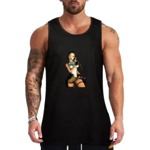 lara croft in tomb raider 2 tank top men sleeveless tee sleeveless men's t shirts fashion 2024 man